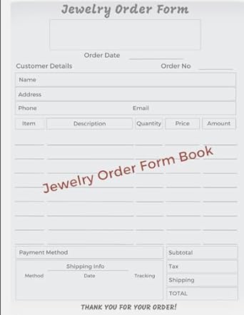 jewelry order form book 100 business purchase order sheets to simplify your jewelry sales operations 1st