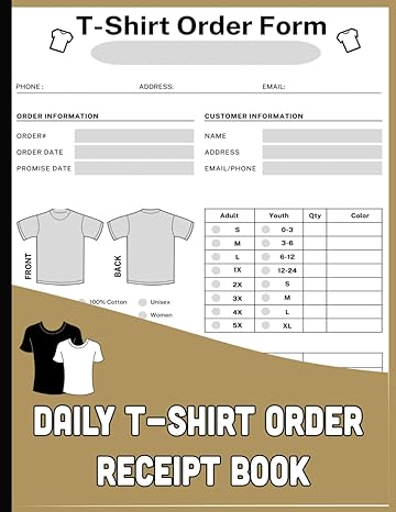 daily t shirt order receipt book track daily t shirt order for small businesses / organize your stores or