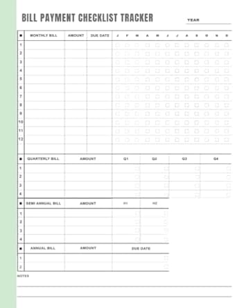 bill payment checklist tracker bill pay checklist organizer to keep track of which bills you ve paid 1st