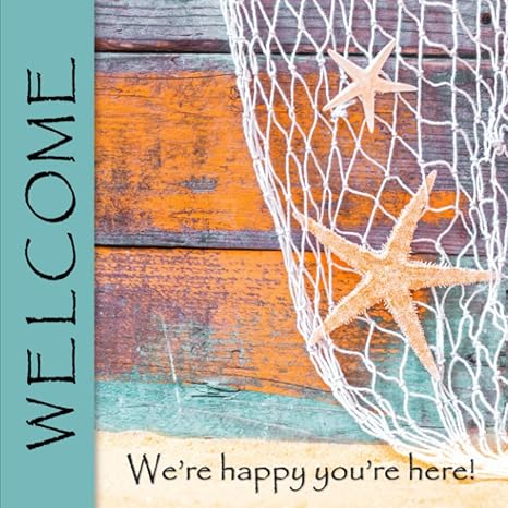 welcome we re happy you re here visitor guest book sign in for airbnb vacation home lake house beach home