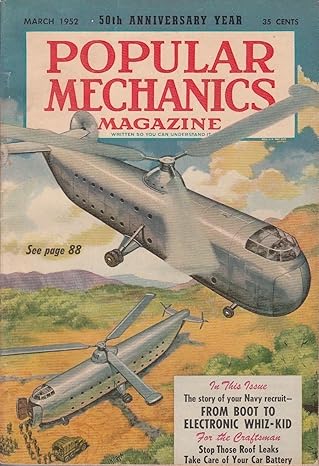 popular mechanics magazine march 1952 50th anniversary year with danxing dervish helicopters on front cover