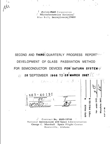 second and third quarterly progress report development of glass passivation method for semiconductor devices