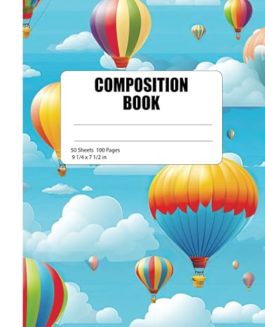 composition book hot air balloon college ruled 100 pages 7 5 x 9 25 1st edition elk river press b0cccvrtw9