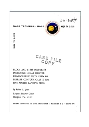 block and strip solutions involving lunar orbiter photographic data used to prepare contour charts for five