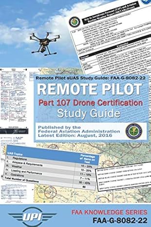 remote pilot small unmanned aircraft systems study guide faa g 8082 22 remote pilot part 107 drone