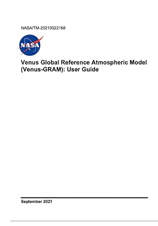 venus global reference atmospheric model user guide nasa/tm 20210022168 1st edition nasa ,national