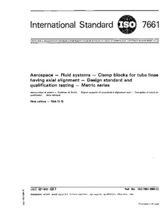 iso 7661 1984 aerospace fluid systems clamp blocks for tube lines having axial alignment design standard and