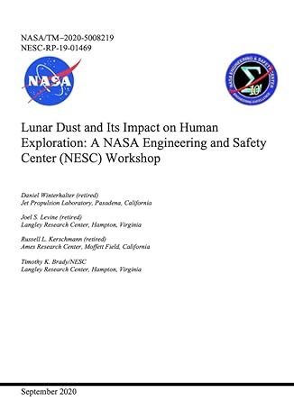 lunar dust and its impact on human exploration a nasa engineering and safety center workshop nasa/tm 2020