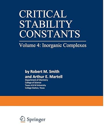 critical stability constants inorganic complexes 1976th edition arthur martell 1475755082, 978-1475755084