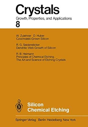 silicon chemical etching 1st edition j grabmaier 3642687679, 978-3642687679