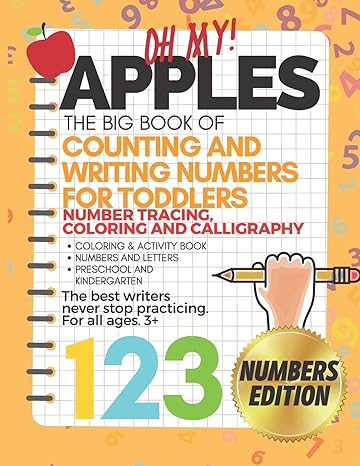 oh my apples the big book of counting and writing numbers for toddlers pen control line tracing alphabet