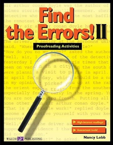 find the errors ii proofreading activities 1st edition nancy lobb 0825143284, 978-0825143281