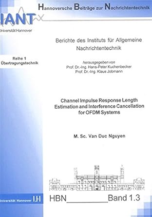 channel impulse response length estimation and interference cancellation for ofdm systems v 1 3 1st edition