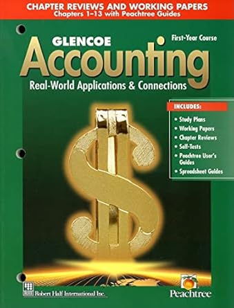 glencoe accounting 1st year course chapter reviews and working papers 1 13 4th edition mcgraw-hill education