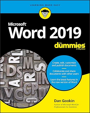 word 2019 for dummies 1st edition dan gookin 1119514061, 978-1119514060