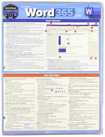 microsoft word 365 2019 a quickstudy laminated software reference guide new edition joan lambert ,elizabeth