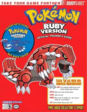 pokemon ruby and sapphire official trainers guide 1st edition phillip marcus 0744002583, 978-0744002584