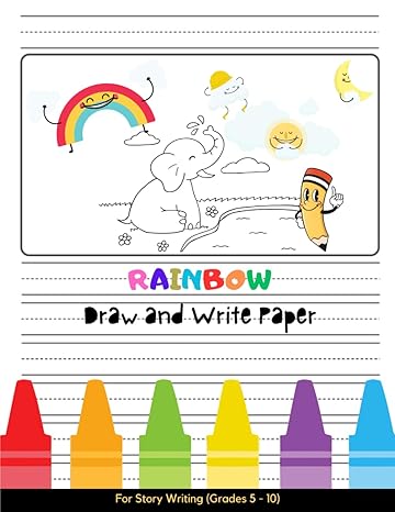 rainbow draw and write paper for story writing blank dotted lines and drawing space for handwriting practice