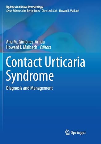 contact urticaria syndrome diagnosis and management 1st edition ana m gimenez arnau ,howard i maibach