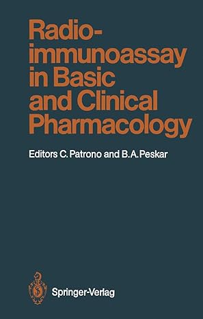 radioimmunoassay in basic and clinical pharmacology 1st edition carlo patrono ,bernhard a peskar ,l bartalena