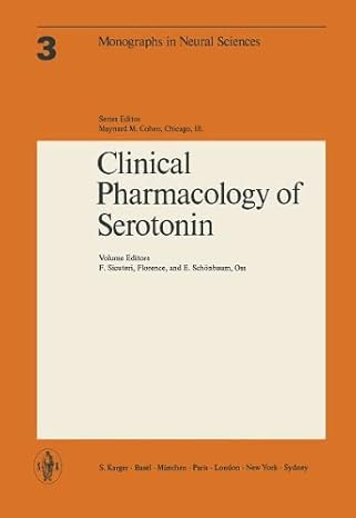 clinical pharmacology of serotonin 1st edition federigo sicuteri ,e schonbaum 3805523289, 978-3805523288