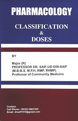 pharmacology classification and doses 1st edition saif ud din saif b087lb33gn, 979-8640023572