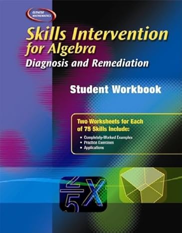 skills intervention for algebra diagnosis and remediation student workbook 1st edition mcgraw hill education