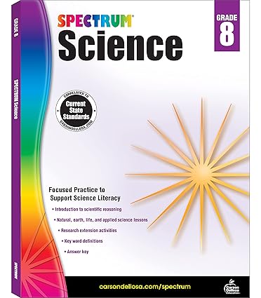 spectrum 8th grade science workbooks ages 13 to 14 grade 8 science natural earth and life science 8th grade