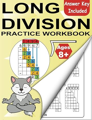 long division workbook grade 4 5 6 dividing large numbers ages 8+ year daily timed math advanced drill