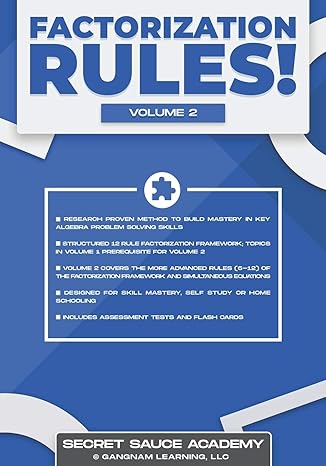 factorization rules volume 2 master factorization through research proven methods make algebra easy for all