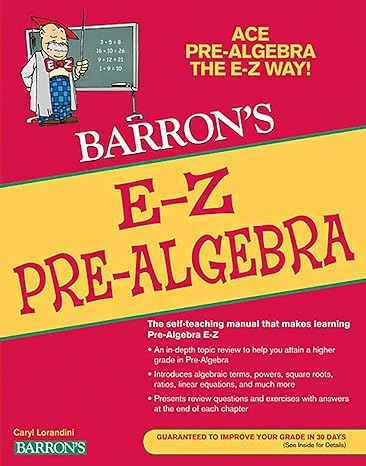 e z pre algebra 5th edition caryl lorandini 1438000111, 978-1438000114