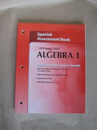 mcdougal littell high school math assessment book algebra 1 1st edition mcdougal littell 0618736832,