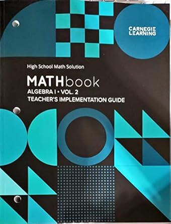 mathbook algebra 1 volume 2 high school math solution  edition teacher s implemetation guide c 2022