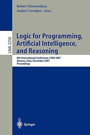 logic for programming artificial intelligence and reasoning 8th international conference lpar 2001 havana