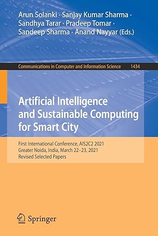 artificial intelligence and sustainable computing for smart city first international conference ais2c2 2021