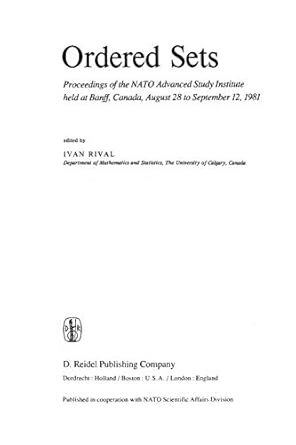 ordered sets proceedings of the nato advanced study institute held at banff canada august 28 to september 12