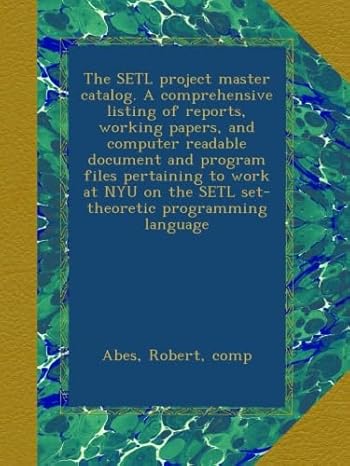 the setl project master catalog a comprehensive listing of reports working papers and computer readable