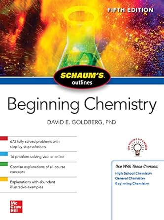 schaum s outline of beginning chemistry 5th edition david goldberg 1265492891, 978-1265492892