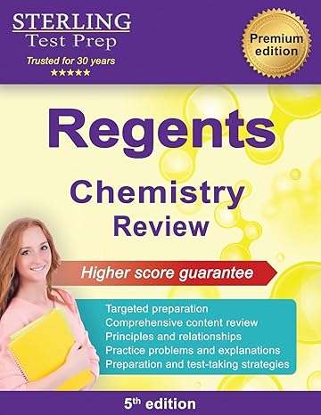 regents chemistry review new york regents physical science exam 1st edition sterling test prep 979-8885570770