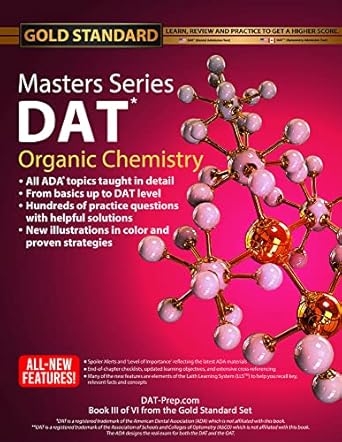 dat/oat prep organic chemistry masters series review dat preparation and practice for the dental admission