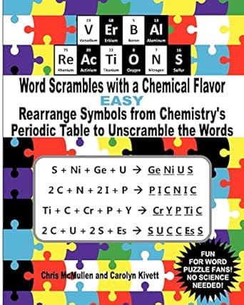 verbal reactions word scrambles with a chemical flavor rearrange symbols from chemistry s periodic table to