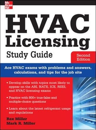 hvac licensing study guide 2nd edition rex miller, mark miller 0071798277, 978-0071798273