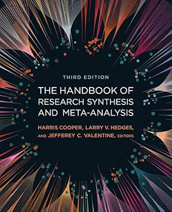 the handbook of research synthesis and meta analysis 3rd edition harris cooper ,larry v. hedges ,jeffrey c.