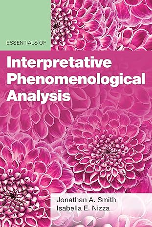 essentials of interpretative phenomenological analysis 1st edition jonathan a. smith ,isabella e nizza