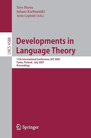 developments in language theory 11th international conference dlt 2007 turku finland july 3 6 2007