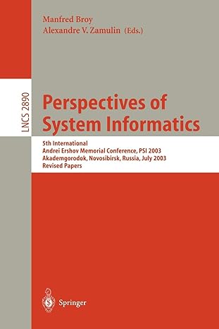 perspectives of systems informatics 5th international andrei ershov memorial conference psi 2003