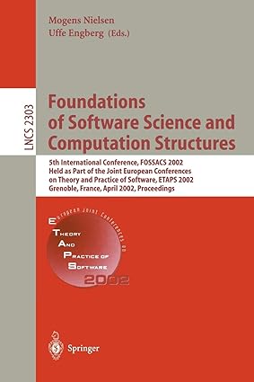 foundations of software science and computation structures 5th international conference fossacs 2002 held as