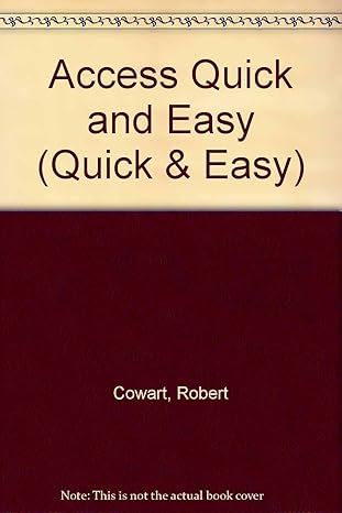 microsoft access 2 quick and easy 1st edition robert cowart 0782114709, 978-0782114706