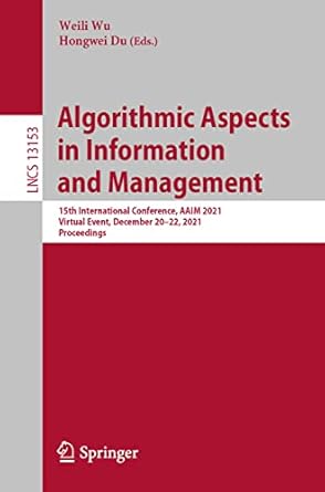 algorithmic aspects in information and management 15th international conference aaim 2021 virtual event