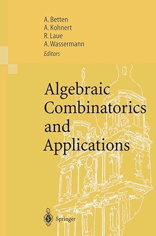 algebraic combinatorics and applications proceedings of the euroconference algebraic combinatorics and